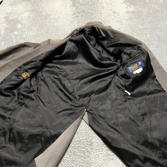 VTG Miller Stockman Western Blazer Mens 40 Long Gray Corduroy 2 Button Western - Picture 5 of 11